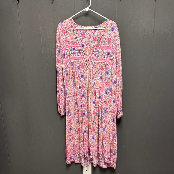 Chic Bohemian Long Sleeve Floral Dress - Picture 1 of 9
